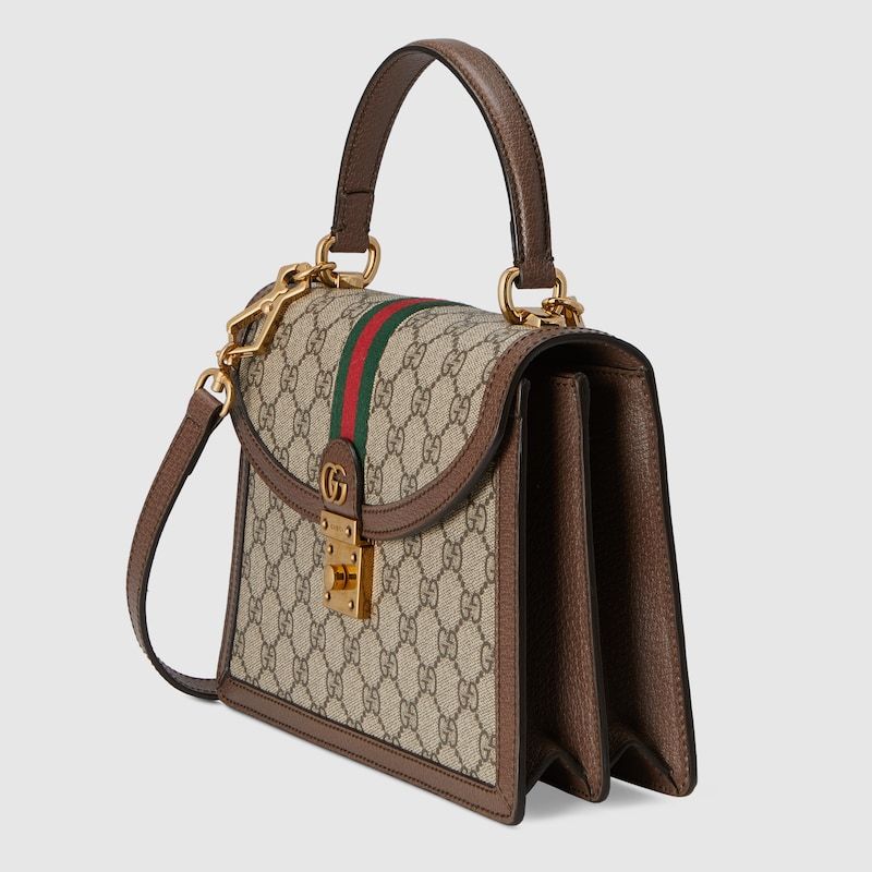 กระเป๋าสะพายกระเป๋าถือคลาสสิกสตรี gucci ใหม่จัดส่งจากฝรั่งเศส/กระเป๋า OPHIDIA SMALL TOP HANDLE BAG WITH WEB