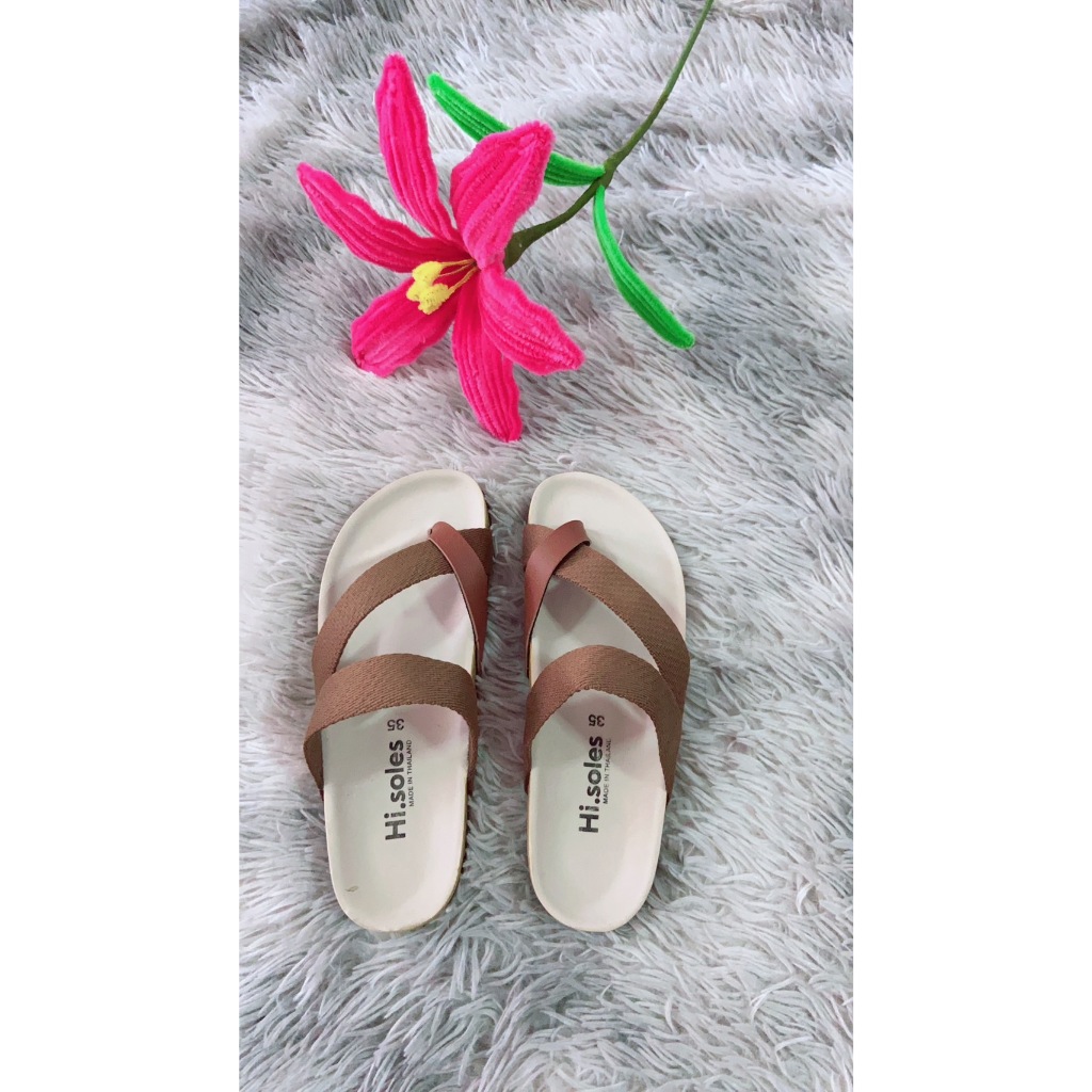 Hi.soles รองเท้าแตะ รองเท้าสไตล์วินเทจ ไบเก้น ราคาถูก #สายเทป