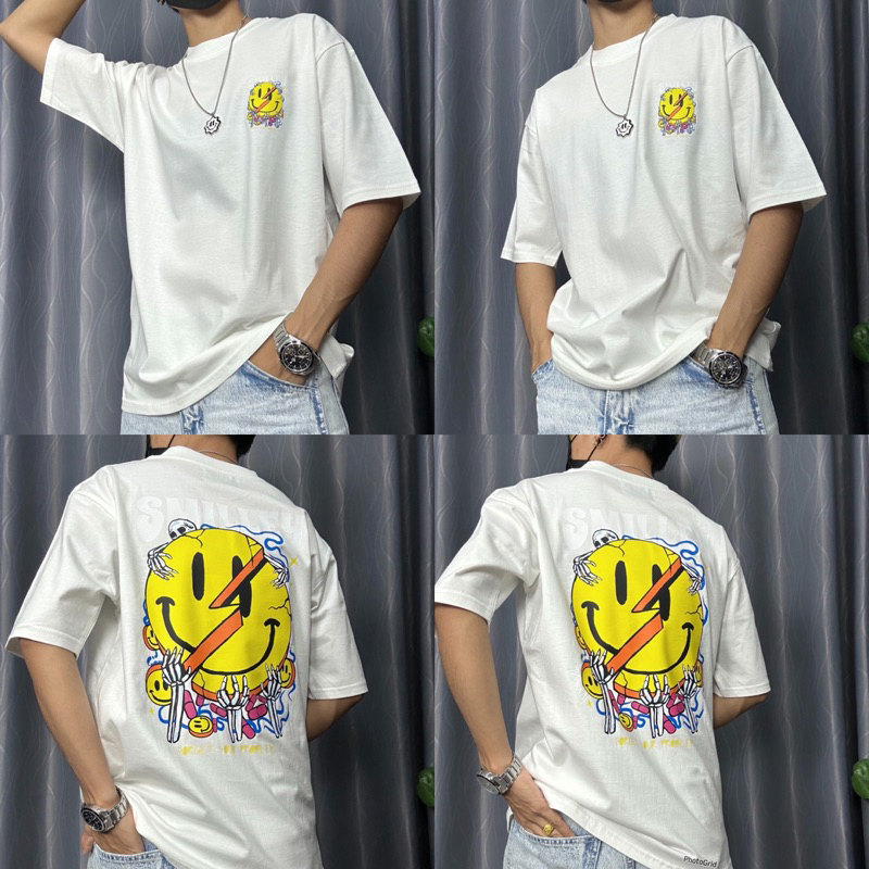 เสื้อยืด Oversize SmileOnlyBrand cotton 100% ทรงสวย สไตล์เกาหลี ลายS3