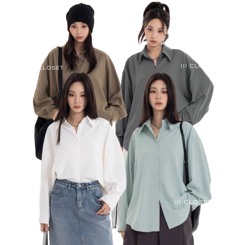 เสื้อเชิ้ต อก 46" Unisex lll Size 3XL lll IT022 แขนยาว กระดุมหน้า รุ่นคลาสสิคตลอดกาล ผ้าไหมอิตาลี ผ้าดี สวมใส่สบาย