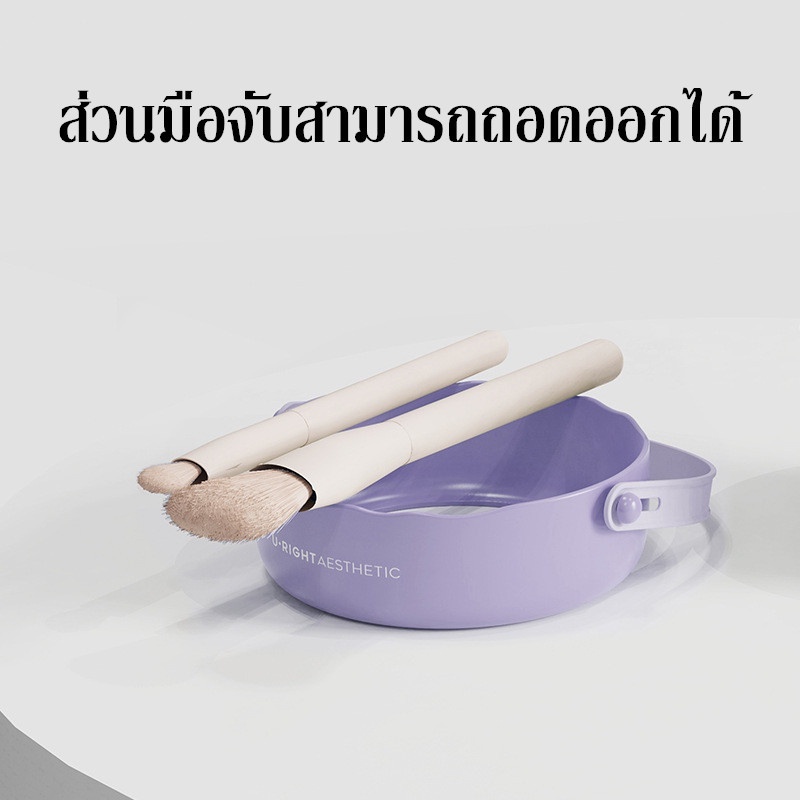 ที่ล้างแปรงแต่งหน้า 3 In 1 น้ำยาล้างแปรง อุปกรณ์ทําความสะอาดแปรงแต่งหน้า แบบพกพา พับได้ - รูปที่ 4