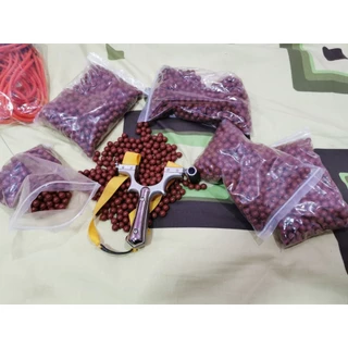 ลูกดินเผา 9 มม. เคลือบมัน ไม่เลอะมือ รหัส 502 ถุงละ 500 กรัม สีน้ำตาล