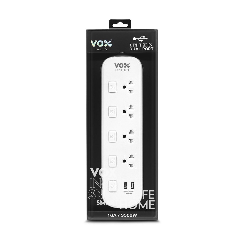 ปลั๊กไฟ CITY LIFE 16A 3500W รุ่น CTA-452 DUAL PORT      USB ชาร์จไฟอัจฉริยะ