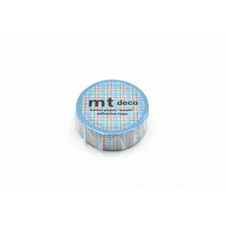 mt masking tape colorful checkered blue (MT01D551) / เทปตกแต…