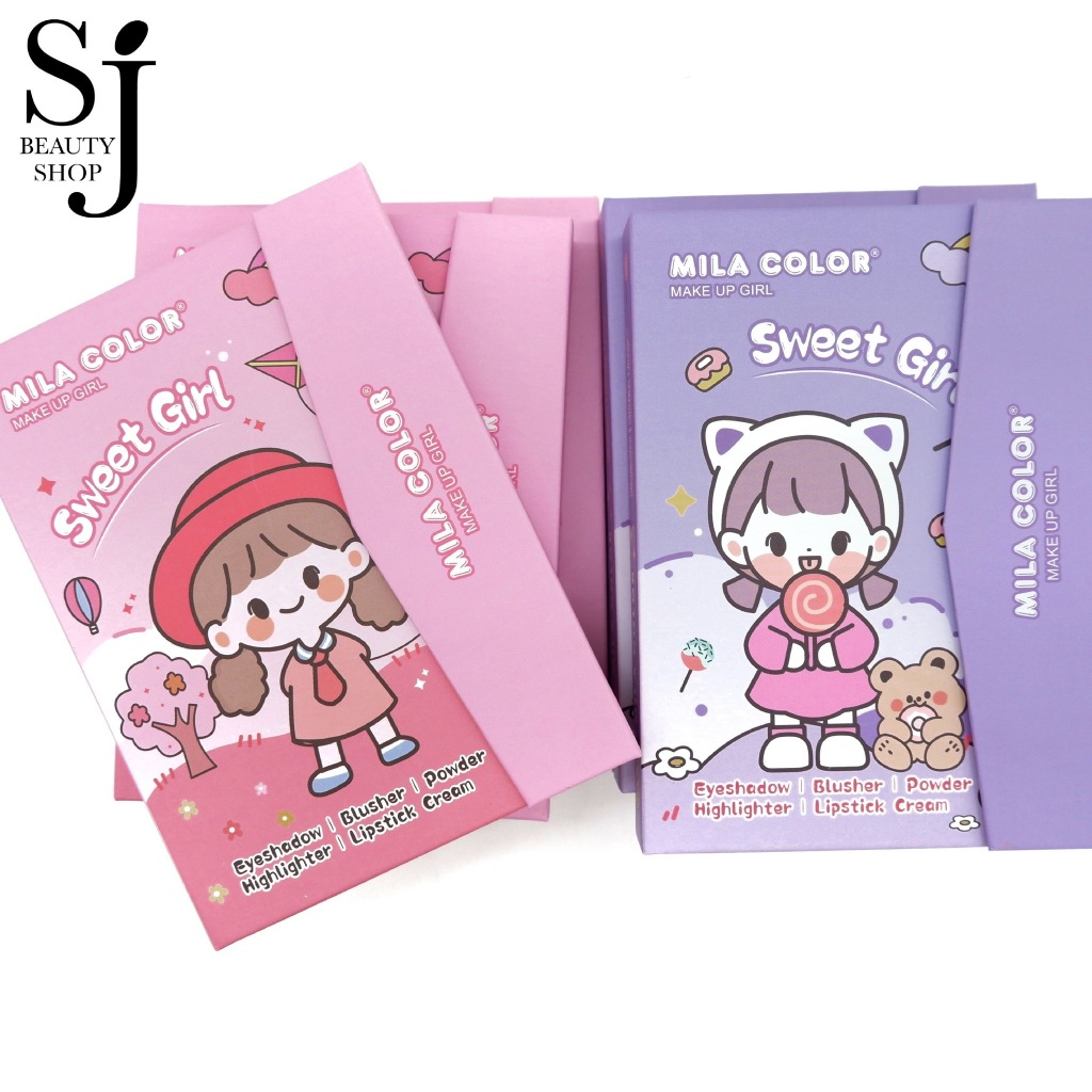 MILA COLOR Makeup Girl Palette พาเลทแต่งหน้า ตา แก้ม ปาก ในเซตเดียวกัน