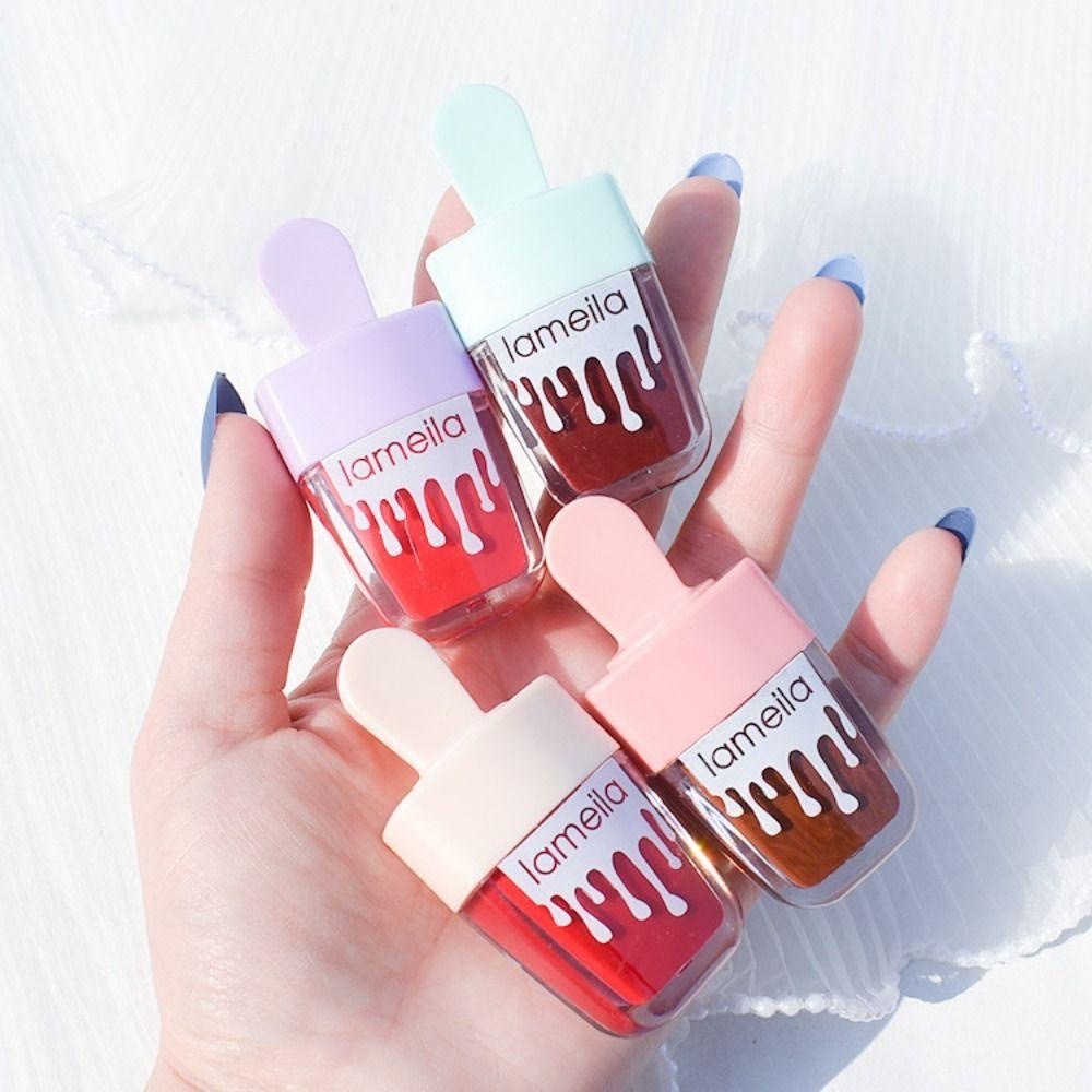 N388 ลิปกลอส ไอศกรีมสีสวย เนื้อบางเบา นุ่มลื่น ไม่หนักปาก ให้ความชุ่มชื้น กันน้ำ ติดทน 6 สี