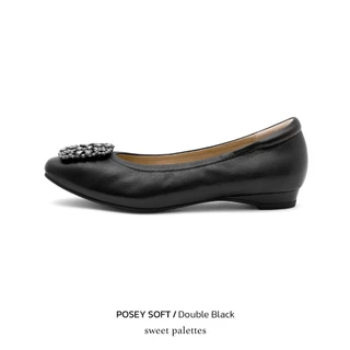 Sweet Palettes รองเท้าหนังแกะ Poesy Soft Double Black
