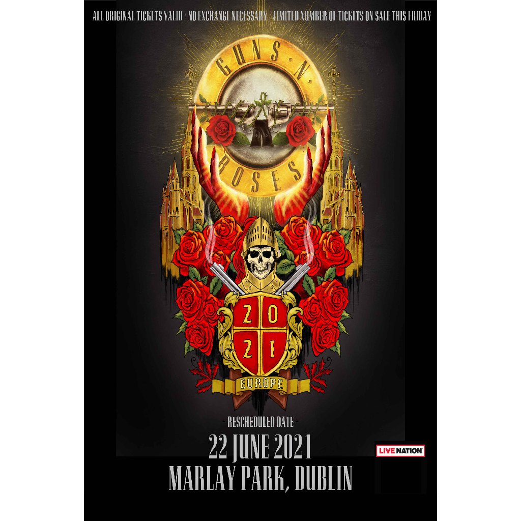 โปสเตอร์ Guns N' Roses โปสเตอร์ติดผนัง ของแต่งบ้าน วอลเปเปอร์ รูปภาพผนัง รับทำโปสเตอร์  Poster โปสเต