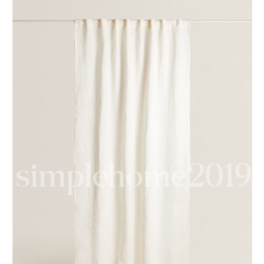 แนะนำ ผ้าม่าน ผ้าม่านหน้าต่าง ประตู สไตล์เกาหลี ม่านยาว สีขาว (แบบสอดราง ไม่ผ่ากลาง) มินิมอล ขนาดกว้าง 110 ซม. 1 ผืน ม่านลอน ราคาพิเศษ มีเก็บเงินปลายทาง