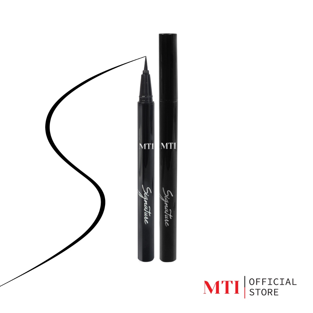 MTI Signature Eyeliner (LEPZ) ลิควิด อายไลเนอร์ เส้นเล็ก เขียนง่าย ติดทน กันน้ำ กันเหงื่อ ขนาด 0.6 มล.