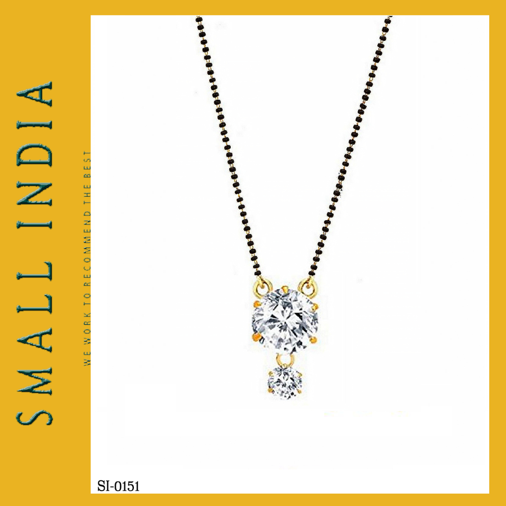 {**ส่งฟรี**} SMALL INDIA 🏵️ Zirconia Mangalsutra 🏵️ Women Necklace