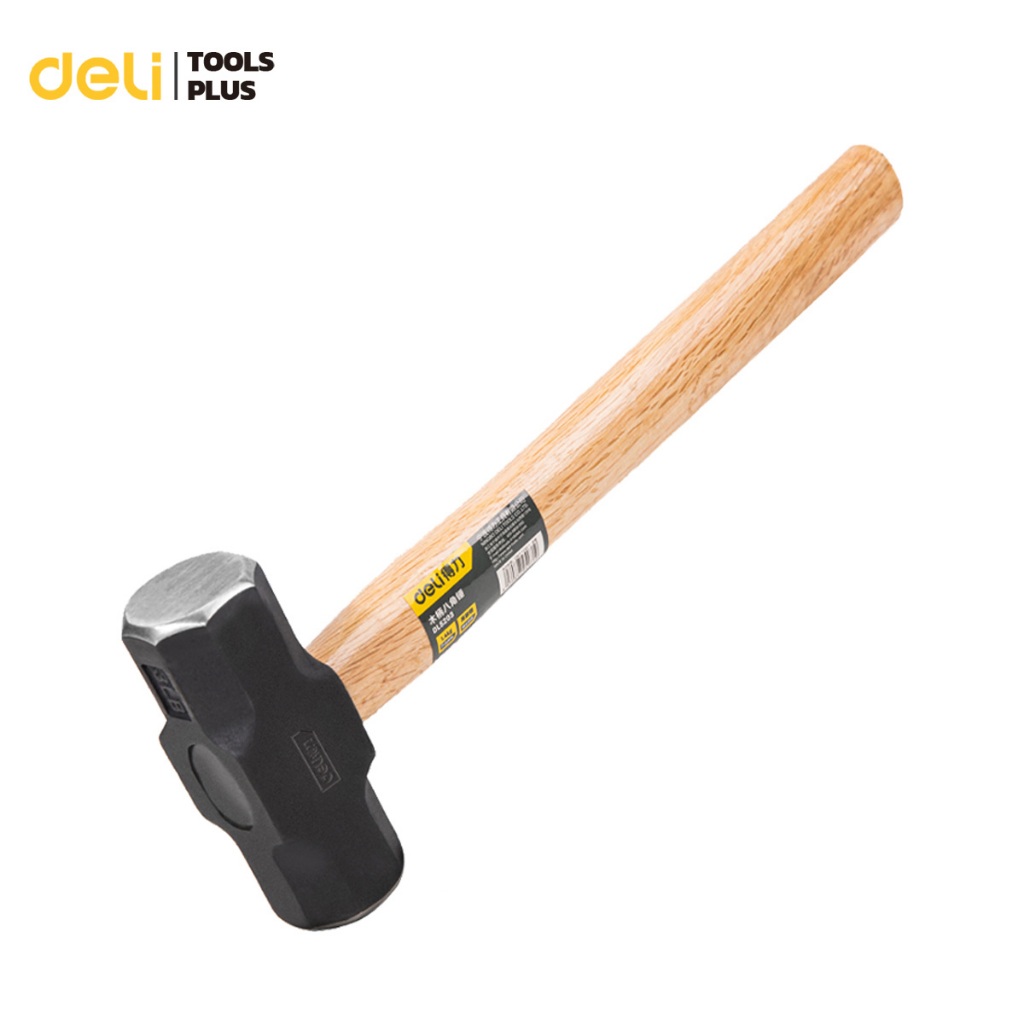 Deli ค้อน ค้อนปอนด์ 1.4 - 1.8 กิโลกรัม สำหรับงานก่อสร้าง จับกระชับมือ หัวเหล็กกล้า ทุบหิน แข็งแรง ด้ามไม้ Sledge Hammer