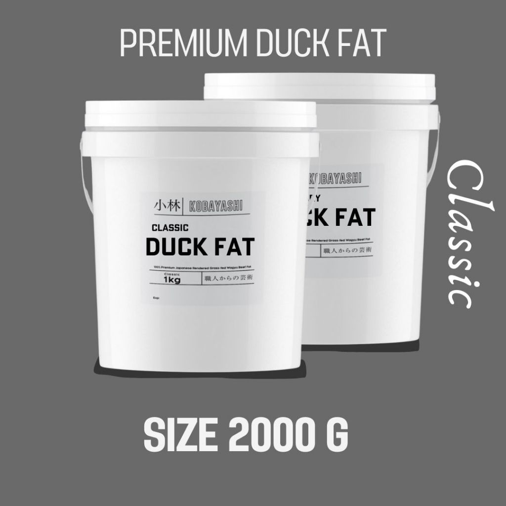 Duck Fat Classic100% ไขมันเป็ดคลาสสิค แท้100% น้ำมันเป็ด 2000 ml. / Kobayashi Duck Fat ใช้สำหรับประกอบอาหารใช้แทนเนยได้
