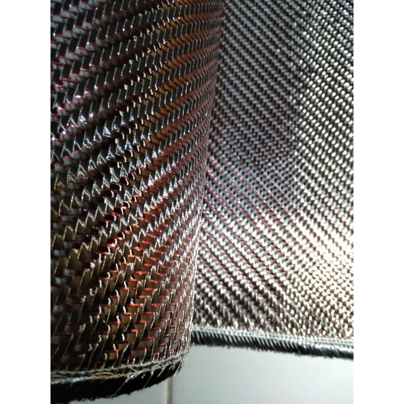 grade premium ผ้าคาร์บอนแท้ เคฟล่าคาบอน Aluminized gritter สีดำแดง แสงทับทิม ลาย2,carbon gritter  re