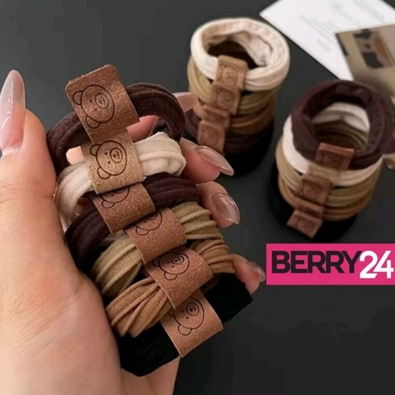 BER14 ยางมัดผมหน้าหมีแบบผ้าไม่มีรอยต่อ มัดแน่นไม่ต้องกลัวขาด ยางมัดผมไม่กินผม พร้อมส่งในไทย
