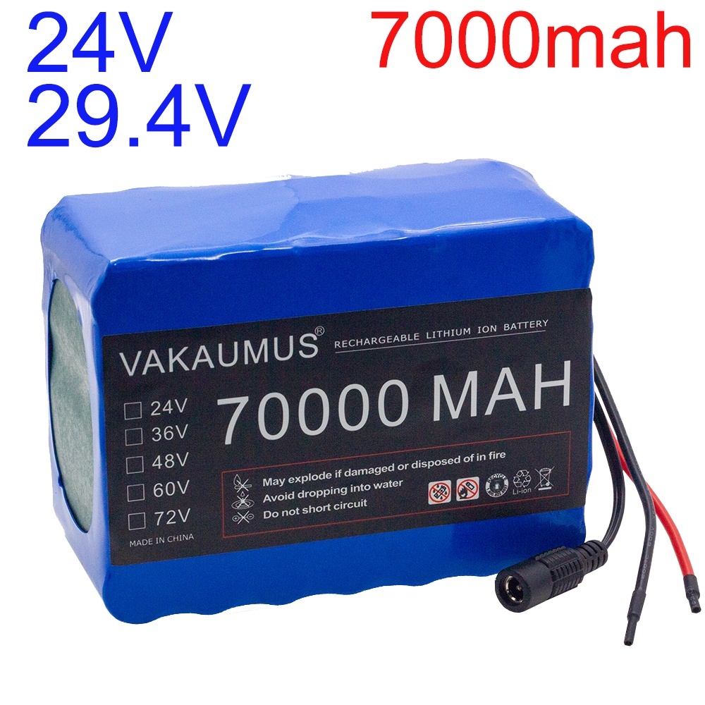 7S5P 24V 70AH Power Battery Pack 250W 350W 500W 29.4V 70000MAH Wheelchair Electric Bicycle Lithium I