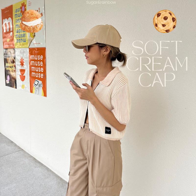 8สี🍦soft cream cap 🍪 หมวกแก๊ปมินิมอล งานดีน่ารักมาก ละมุนสุดๆ🤏must have ka - รูปที่ 3