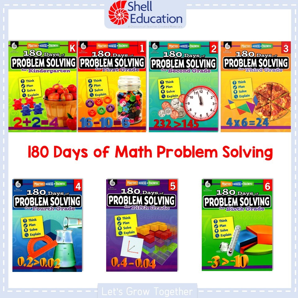 Worksheet 180 Days of Math Problem Solving : 180 วันแห่งการแก้ปัญหาโจทย์คณิตศาสตร์ระดับประถม 1 - 6