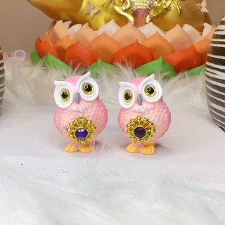 (ราคาต่อ1ตัว)🦉นกฮูกถวายพระแม่ลักษมี🦉รุ่นชมพูเพิ่มโชค💕