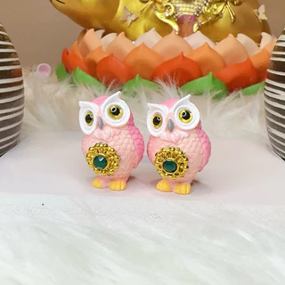 (ราคาต่อ1ตัว)🦉นกฮูกถวายพระแม่ลักษมี🦉รุ่นชมพูเพิ่มโชค💕