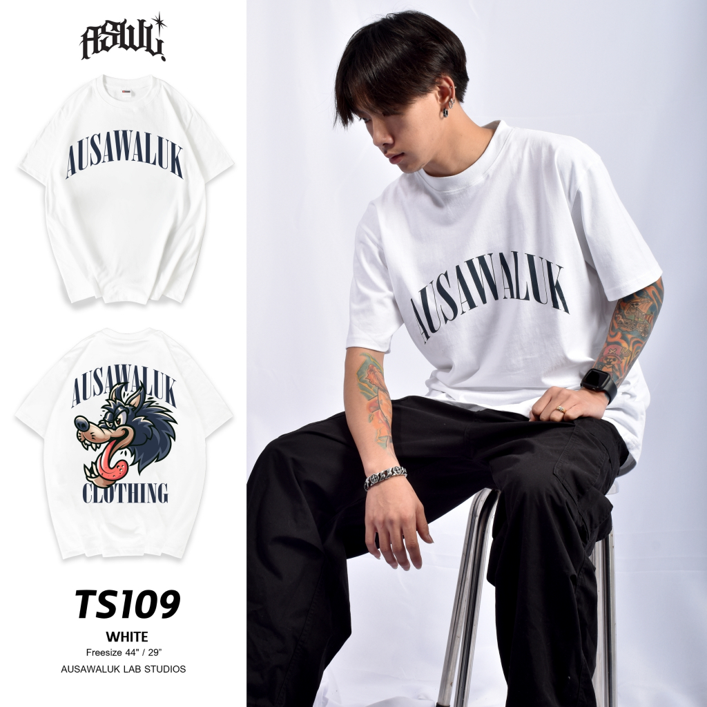 เสื้อยืดสกรีนแขนสั้น Oversize ลายสตรีท AUSAWALUK✨🔥 เสื้อผู้ชาย/ผู้หญิง