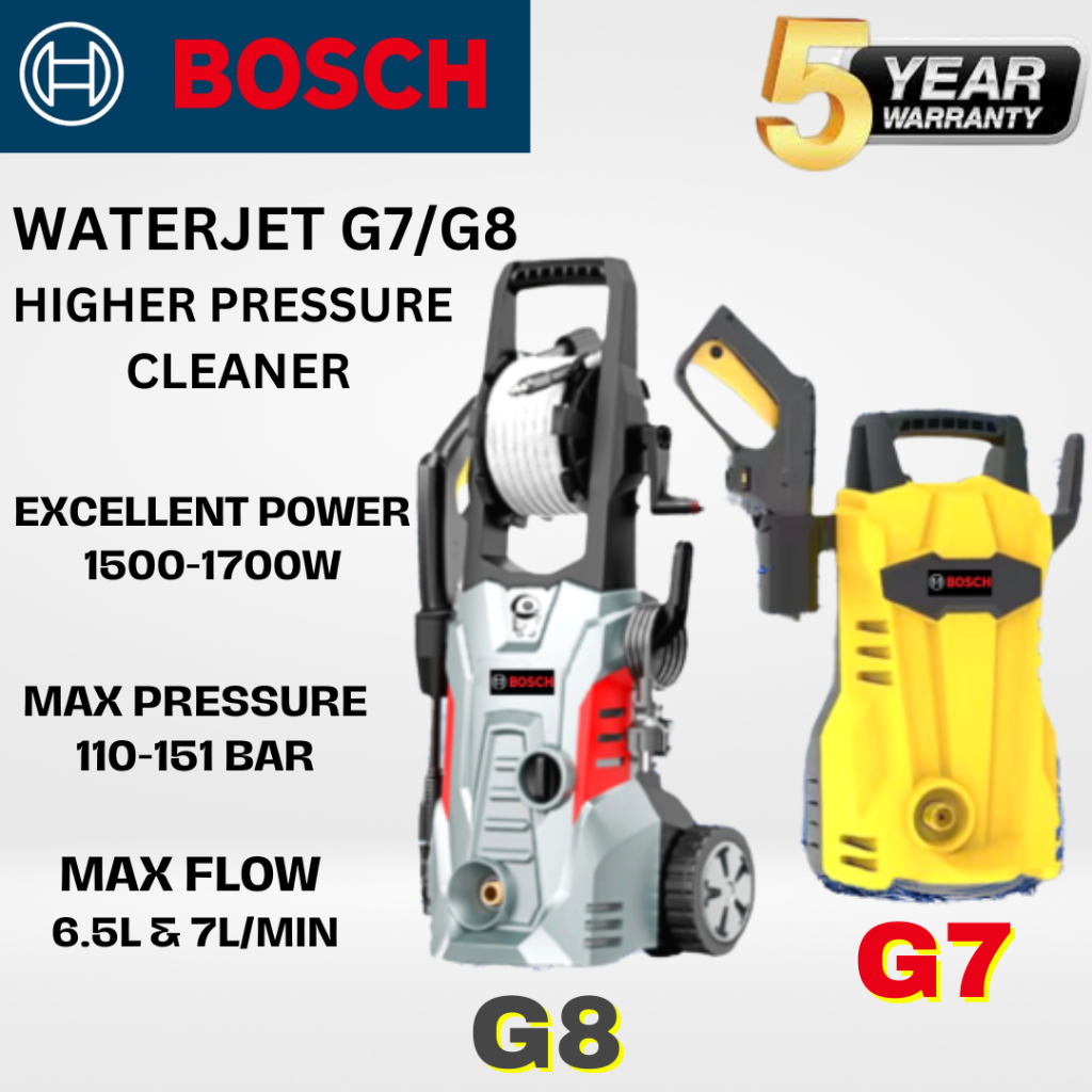 BOSCH G7 G8 เจ็ทน้ำ ทั๊บโบ้ เครื่องฉีดน้ำแรงดันสูง เครื่องฉีดน้ำรถยนต์