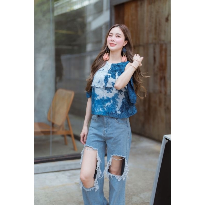 เสื้อมัดย้อมแฟชั่น งานผ้าสปันนิ่มพริ้วๆ สีสวย-ลายสวย-งานตรงปกจ้า