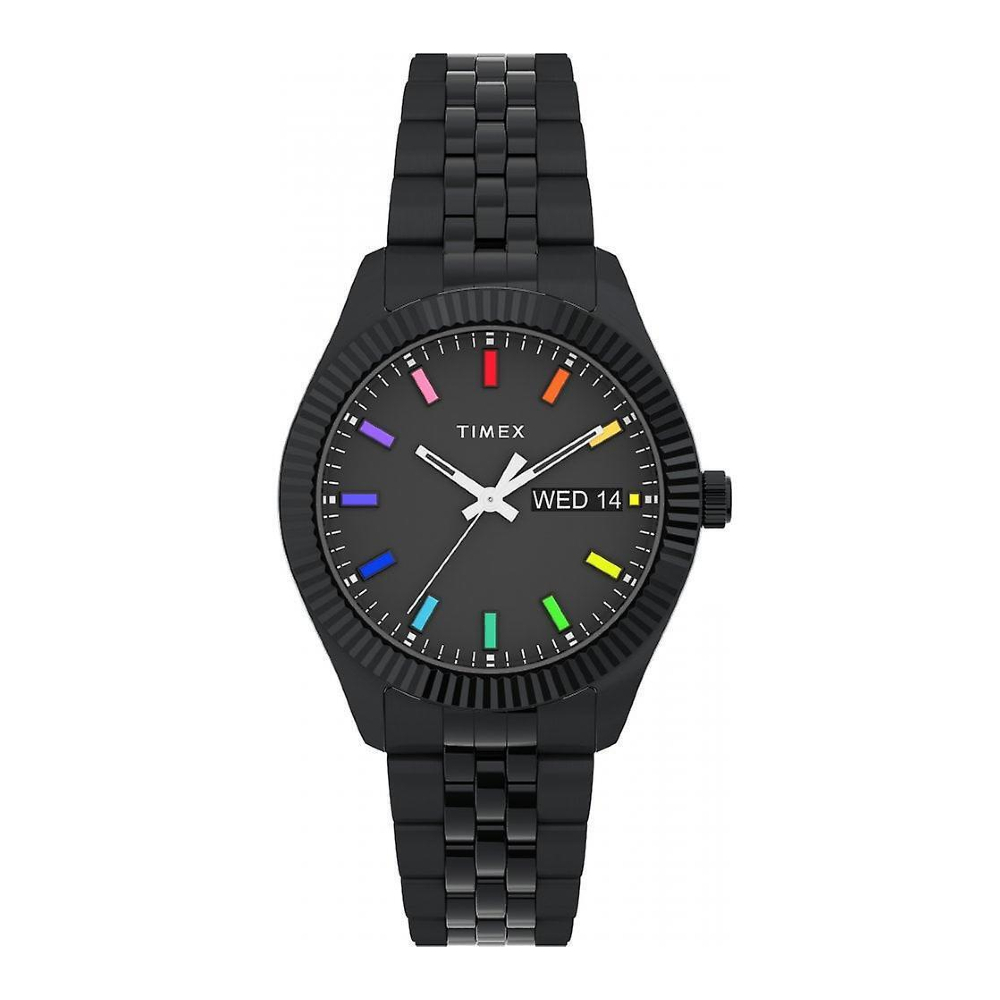 TIMEX TW2V61700 Legacy Rainbow นาฬิกาข้อมือผู้หญิง สายสแตนเลส สีดำ หน้าปัด 36 มม.