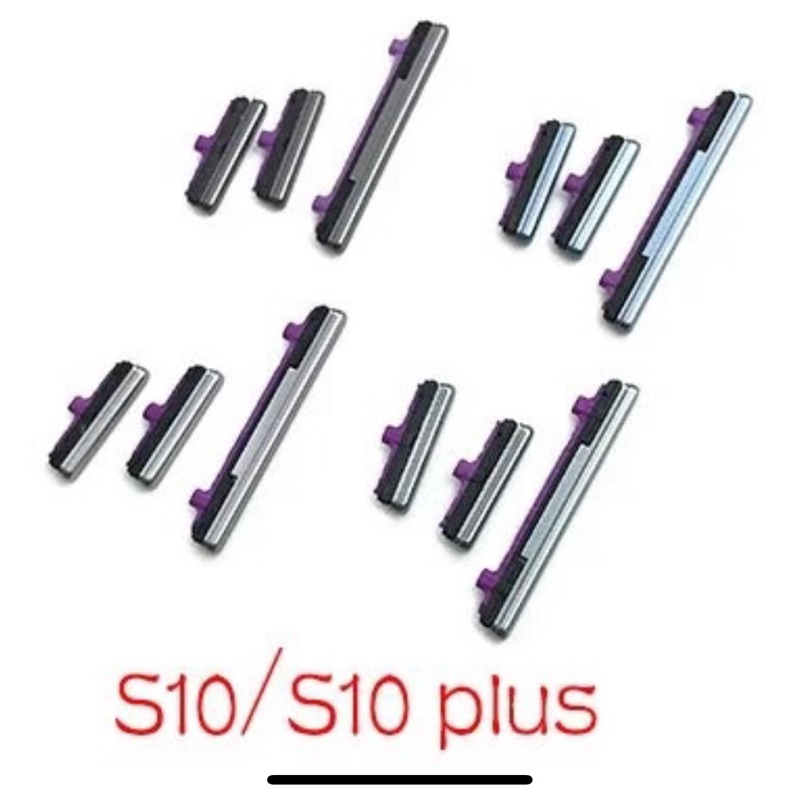 ปุ่มนอก samsung Galaxy S10 G973 S10 Plus G975 อะไหล่ปุ่มกด 3 ชิ้น