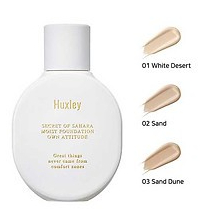 [เทขาย]Huxley Secret of Sahara Moist Foundation Own Attitude 30ml รองพื้นสำหรับผิวปานกลาง โทนเบจ