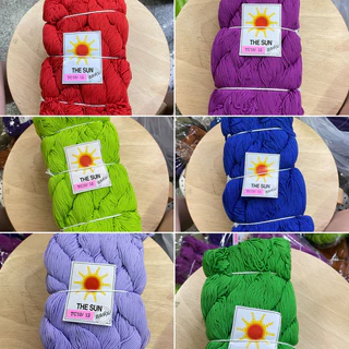 เชือกฟอกนิ่ม “ขายเป็นไจ” หลากหลายสี สีสันสดใส (the sun)🍒🍒2มิล