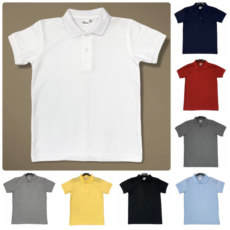 เสื้อโปโลเด็ก แขนสั้น ผ้าจูติ 8 สี อายุ 1-11 ขวบ Polo Shirt for Kid