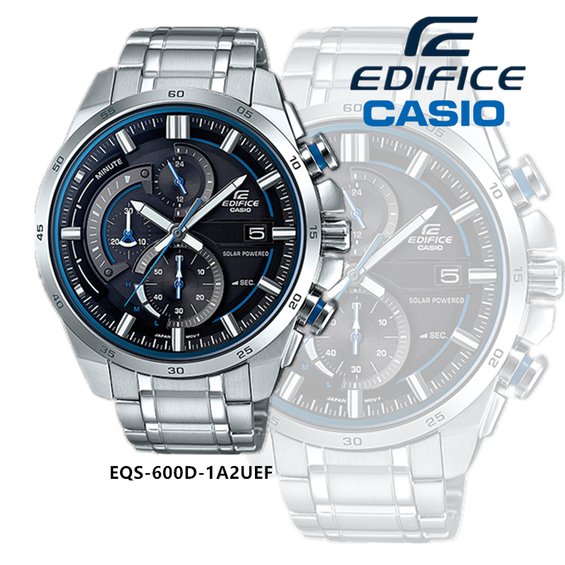 นาฬิกาข้อมือCasio Edifice โครโนกราฟ Solar 100M นาฬิกาสปอร์ต EQS-600D-1A2UEF