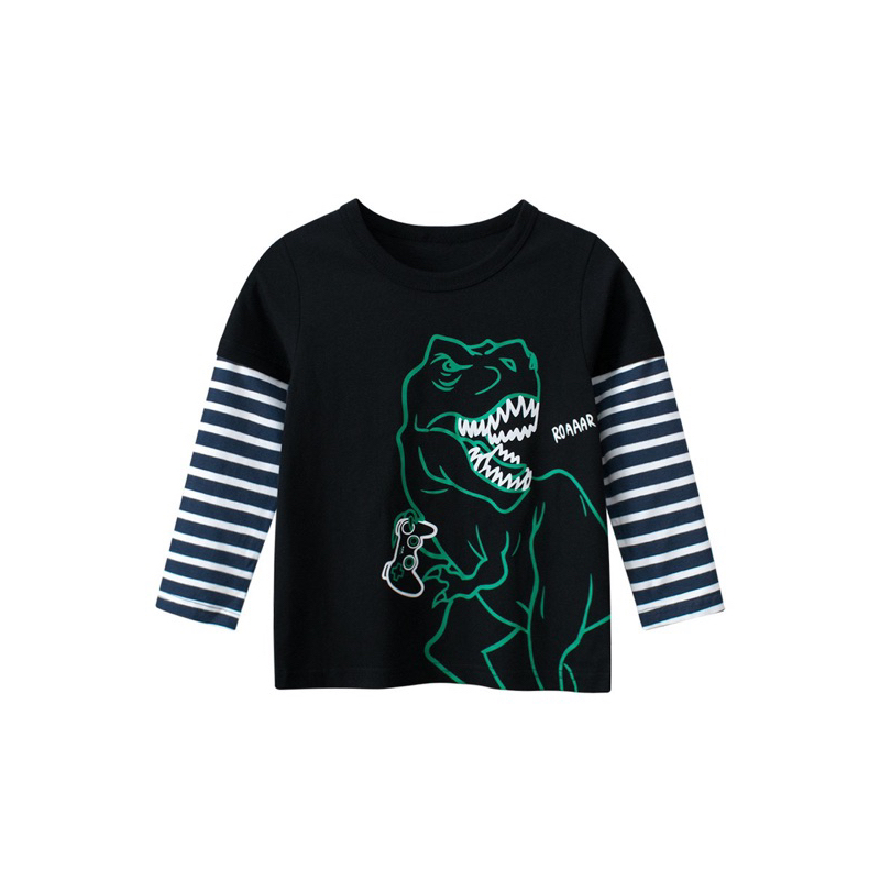 3248 27kids เสื้อแขนยาวเด็ก ไดโนเสาร์ ถือจอยเกม เกม