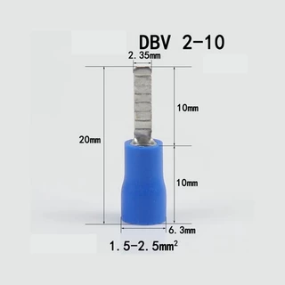 DBV หางปลาก้านไม้ขีดแบน แบบหุ้ม หางปลาย้ำสายแบบตรง แพ็ค 50ชิ้น 100ชิ้น หางปลา DBV1.25-10 DBV2-10 DBV5.5-14