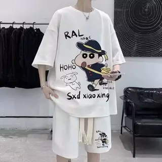 SH02 ชุดเซตขาสั้นผู้ชาย ES.SHOP28 ชุดผู้ชาย แฟชั่น สไตล์เกาหลี ผ้าวาฟเฟิล M-3XL