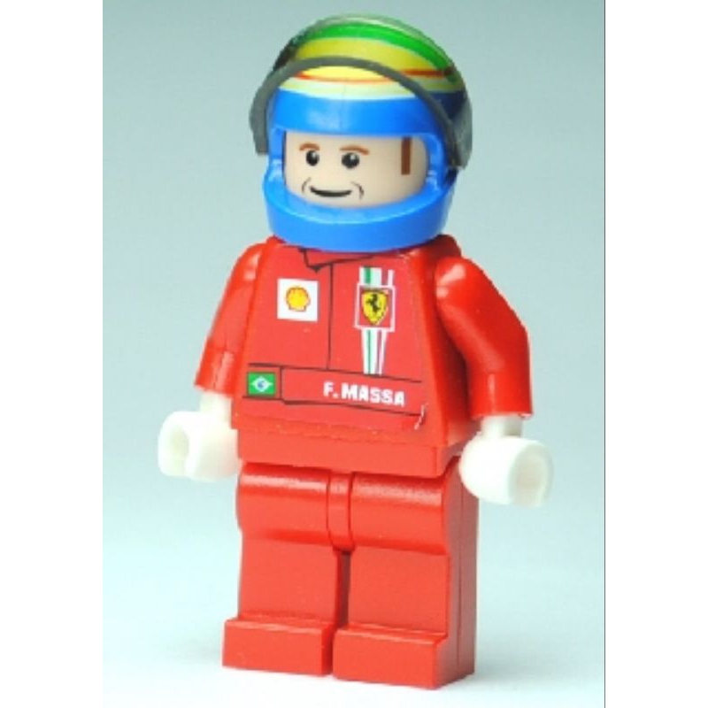 Lego Minifigures - F1 Ferrari - F. Massa with Helmet Blue Printed - with Torso StickersItem รหัส rac