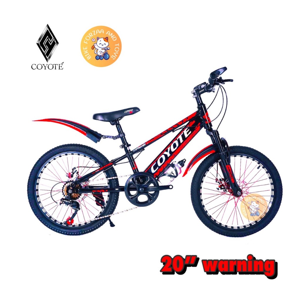 จักรยาน 20 นิ้ว จักรยาน Coyote Warning มีเกียร์ มีโช๊ค เบรคดิส จักรยาน MTB จักรยานเด็ก ล้อ 20 นิ้ว จ
