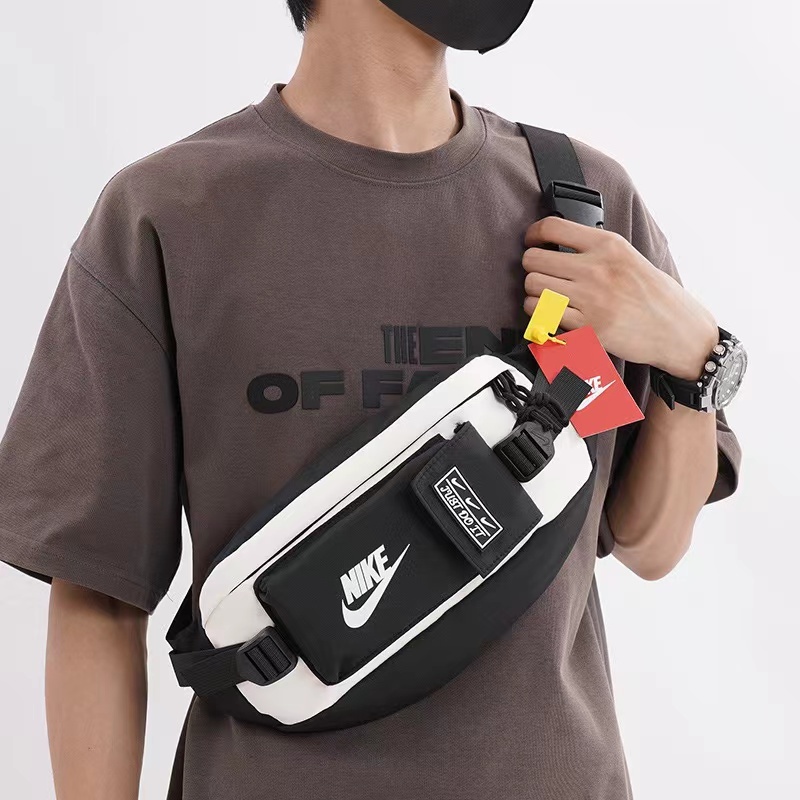 Nikeกระเป๋าสะพายข้างผ้าโพลีเอสเตอร์กระเป๋าคาดหน้าอกสำหรับเล่นกีฬาลำลองสำหรับผู้ชายและผู้หญิง