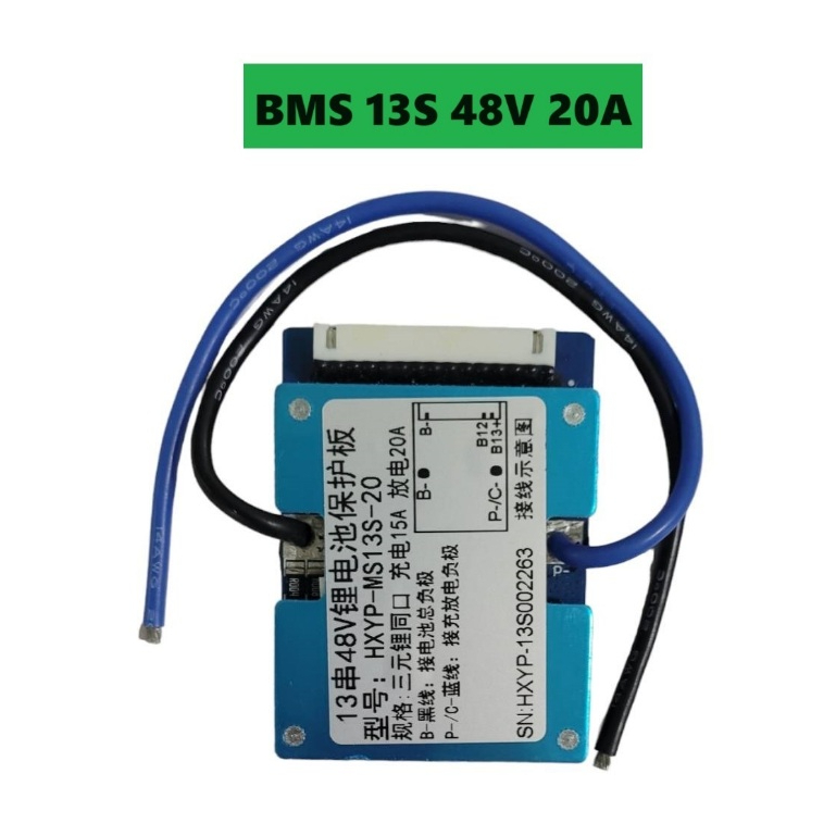 BMS Li-ion 3.7V 13S 48V 20A บอร์ดป้องกันแบตเตอรี่