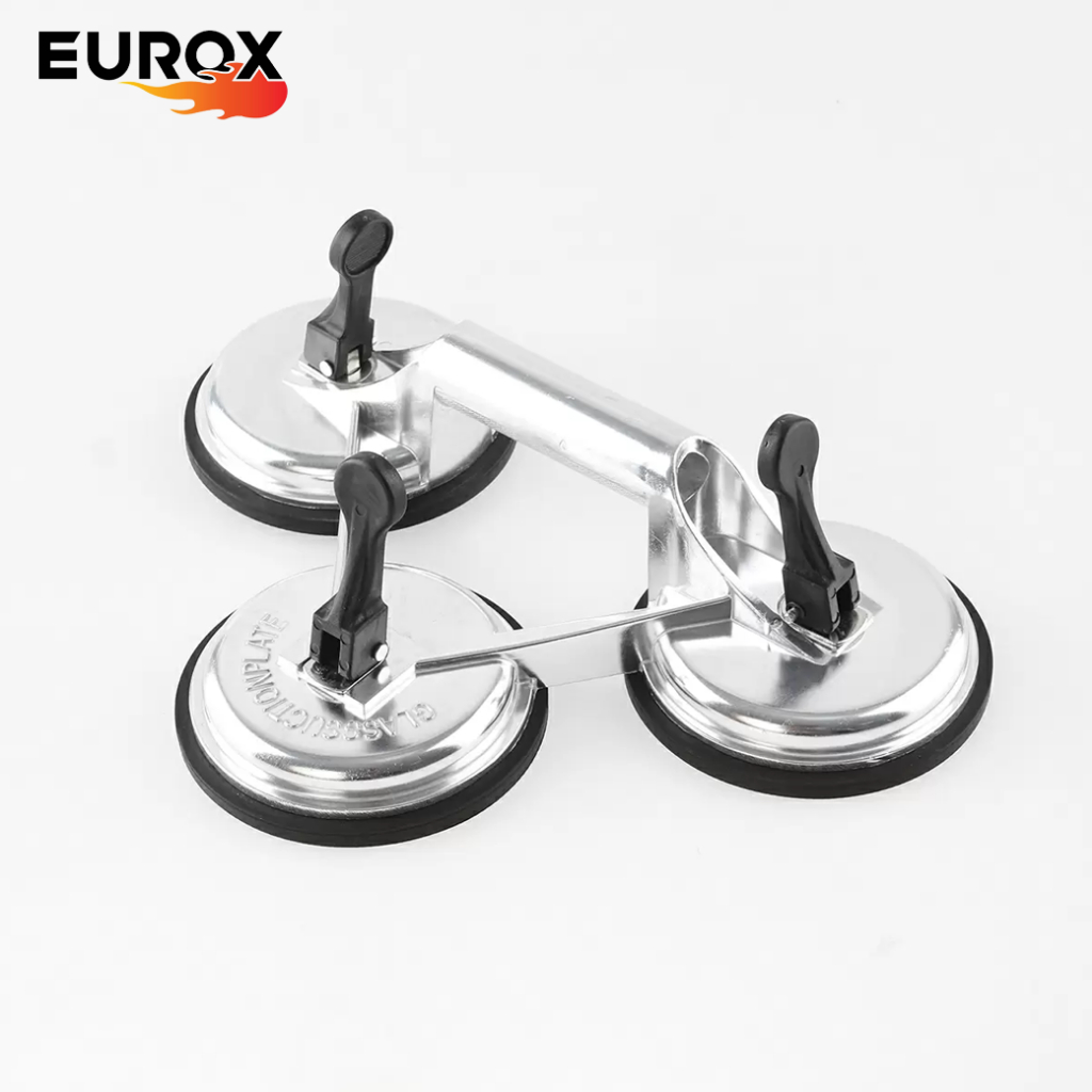 EUROX ตัวดูดกระจก รุ่น EU-P3C 3 ขา แบบหัวจับเดี่ยว ด้ามจับทำจากอลูมิเนียม ตัวดูดกระจก กระเบื้อง ที่ด