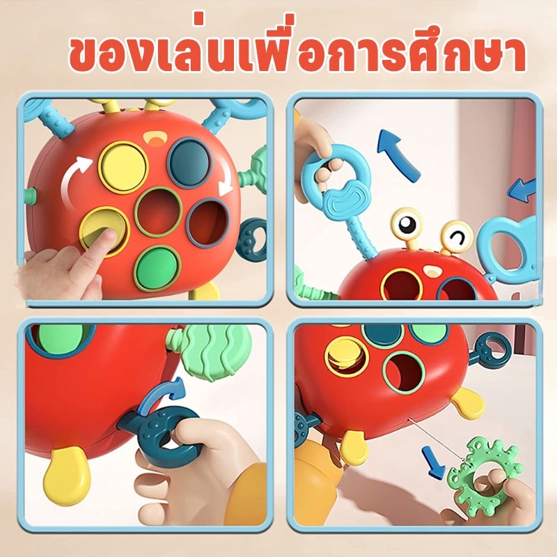 พร้อมส่ง ซิลิโคนดึงเชือก ของเล่นประสาทสัมผัสมอนเตสซอรี่ เด็กเคี้ยวของเล่นเชือก ฝึกประสาทสัมผัสนิ้ว ราคา ถูกที่สุด ดีลบีเคเค แกลเลอรีภาพที่ 9