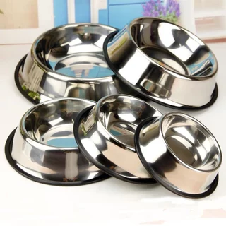 yoyopet : Pet Stainless Bowl ชามอาหารสัตว์เลี้ยง ชามแสตนเลส แมว สุนัข มีหลายขนาด สินค้าพร้อมส่ง