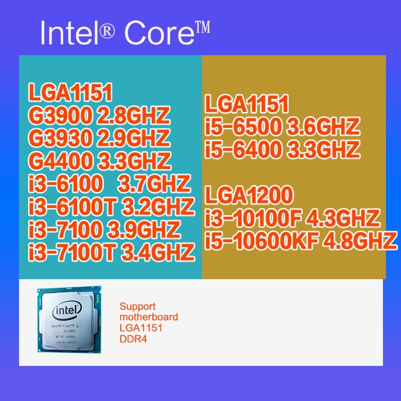 Intel G3900 G3930 G4400 CPU