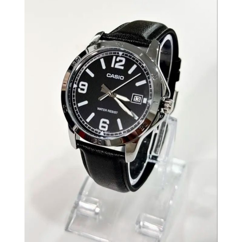 นาฬิกา Casio รุ่น MTP-V004L-1BUDF Black leather strap สำหรับผู้ชาย กันน้ำ ของแท้100% รับประกันศูนย์CMGทั่วประเทศ