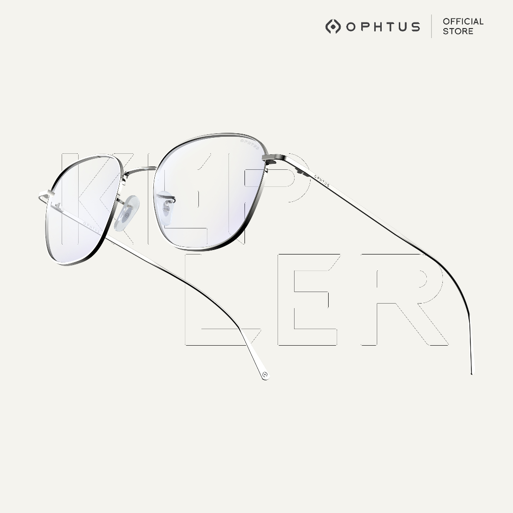 OPHTUS แว่นกรองแสงสำหรับเกมเมอร์ รุ่น Kepler สี Silver เลนส์ RetinaX Clear