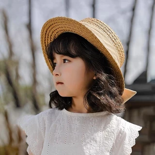 สินค้าพร้อมส่งจากไทย หมวกสานปีกเล็ก ทรงเค้กแต่งคาดโบว์น่ารักA094