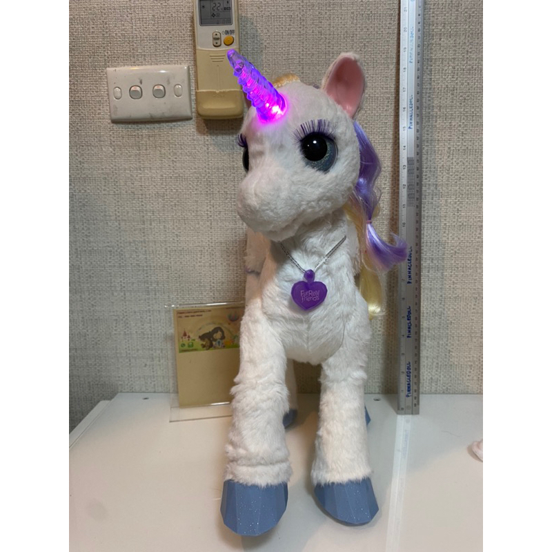 ตุ๊กตา Unicorn Furreal friends ของแท้ ขั้วรางถ่านไม่สวยนิดนึง ติดปกติ ยกขา หัวโยกได้ น่ารักมาก ของแท