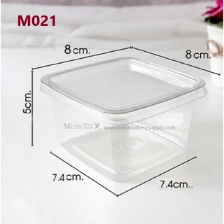 กล่องพลาสติกเหลี่ยมใส ฝาเรียบ มี 2 ขนาด M020 / M021 แพค 50 ใบ