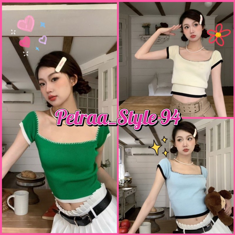 ✨เสื้อปาดไหล่ไหมพรม สไตล์ 🌴Coconut Girl🥥